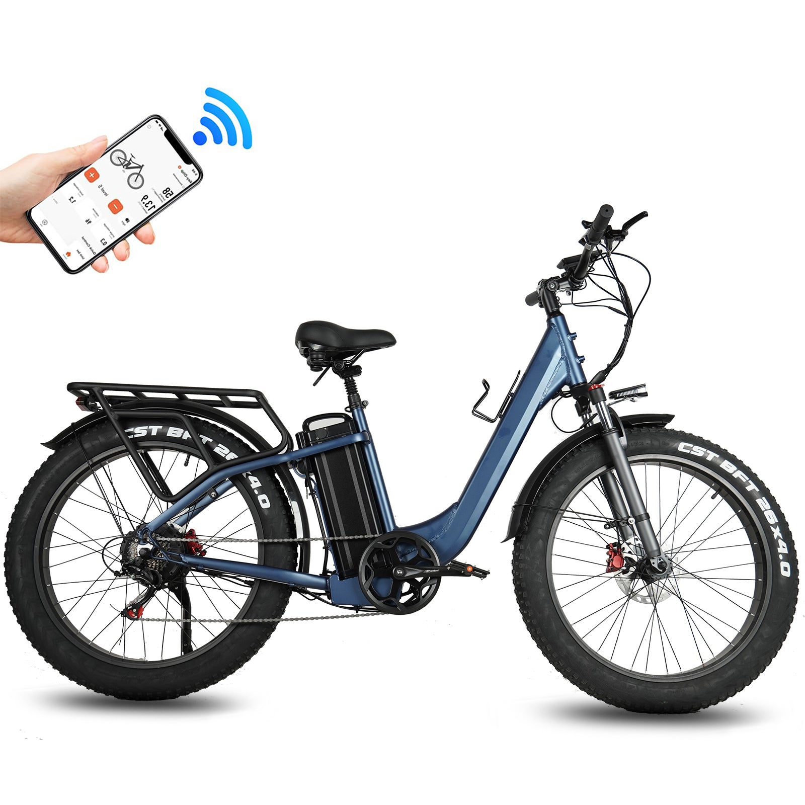 Y26 750W E-Bike Ebike Men Women, 30A City E Bike, 26×4.0 Fatbike（Suitable for people over 173cm）