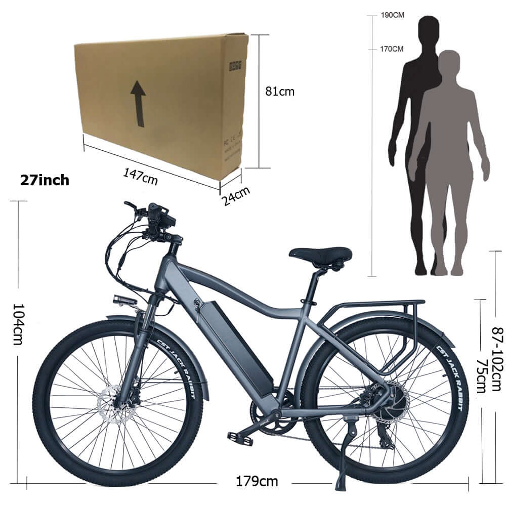 F26 750W EBike, 27.5/29"×2.1 Tires, 48V 17Ah/816Wh Battery, E-Bike for Men and Women