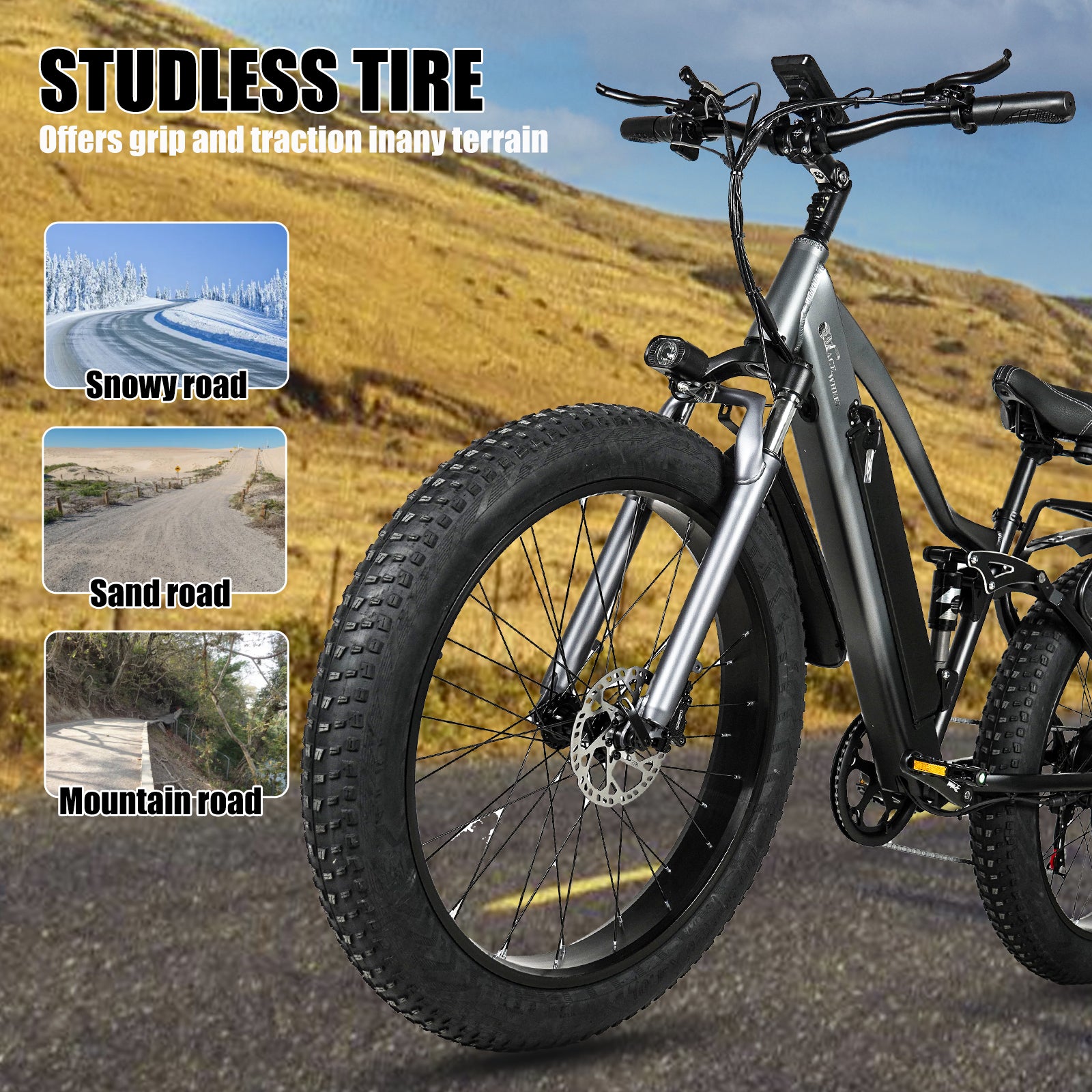 TP26 750W vollgefedertes Fatbike-Elektrofahrrad, 48V 17Ah Akku