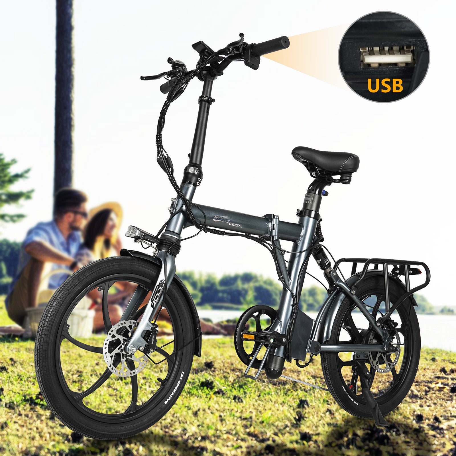 EM20 250W Vollfederung Klapprad EBike, 36V 12Ah/432Wh Akku, 20