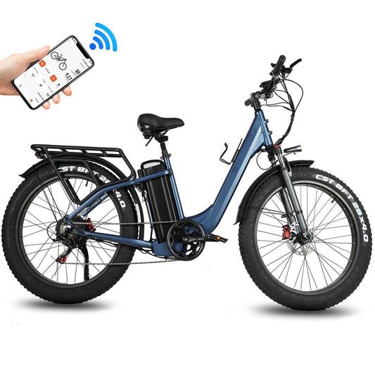 Y26 250W E-Bike Ebike Men Women, 30A City E Bike, 26”×4.0 Fatbike (Height over 173cm)