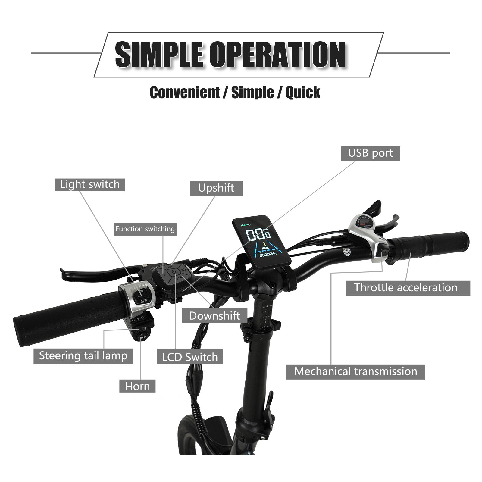 EM20 250W Full Suspension Folding EBike, 36V 12Ah/432Wh Battery, 20