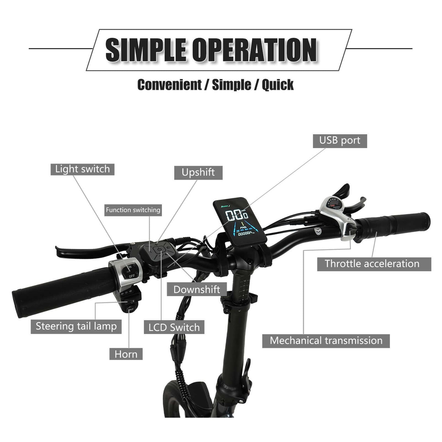 EM20 250W Full Suspension Folding EBike, 36V 12Ah/432Wh Battery, 20"×2.25 Electric Bike