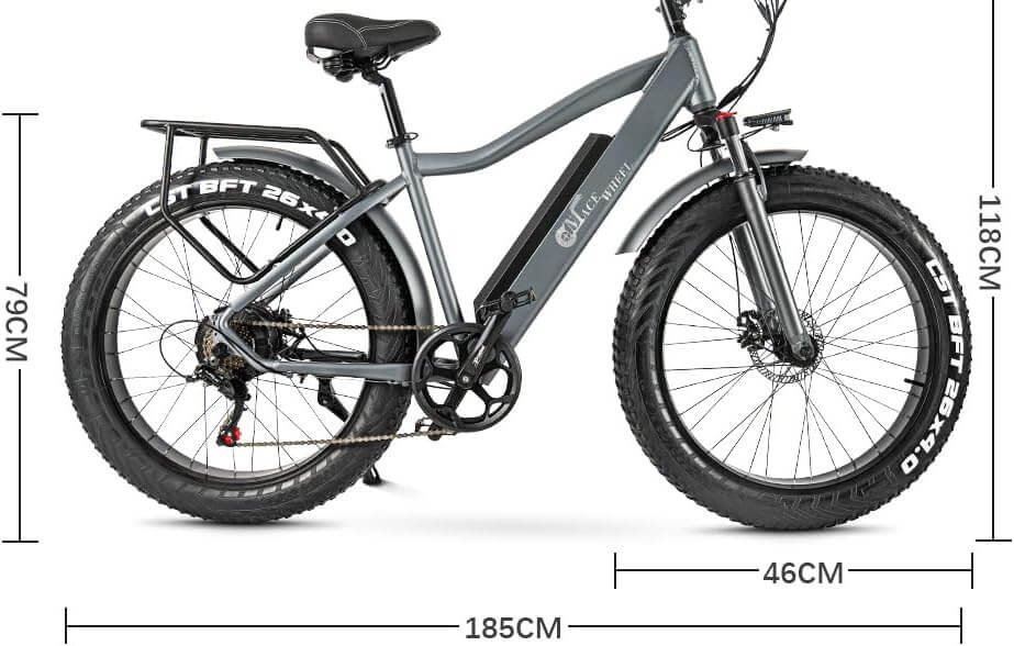 J26 750W EBike E Bike, 26"×4.0 Fat Bike, 48V 17Ah Battery, Electric Bike Men Women