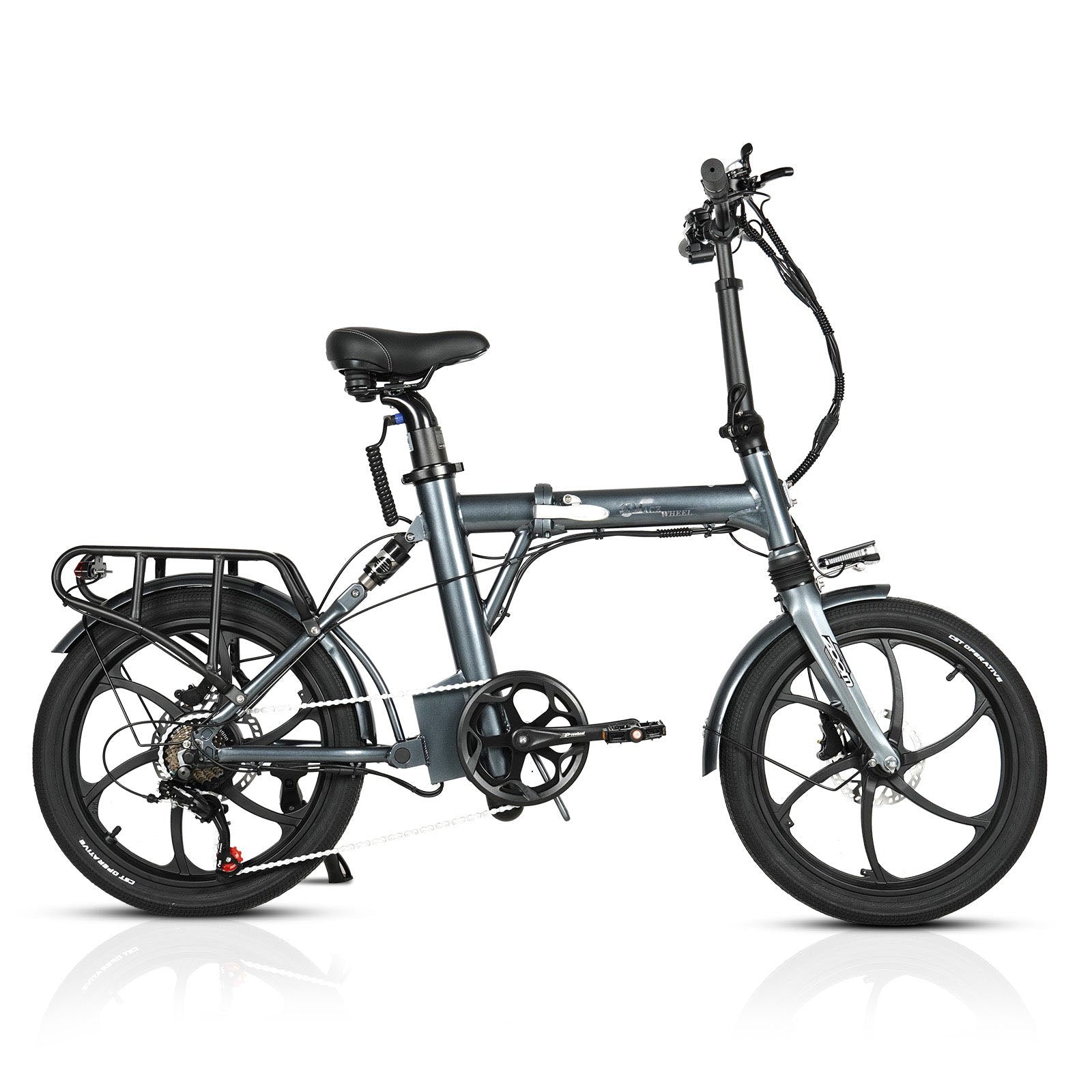 EM20 250W Full Suspension Folding EBike, 36V 12Ah/432Wh Battery, 20